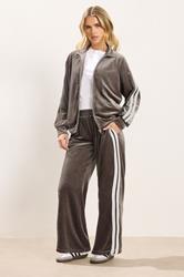 PixieGirl Petite Women's Brown Side Stripe Velvet Jacket | PixieGirl 3