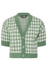 PixieGirl Petite Women's Green Knitted Gingham Cardigan | PixieGirl 5