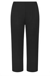 LIMITED COLLECTION Plus Size Black Textured Wide Leg Trousers | Yours Clothing 6