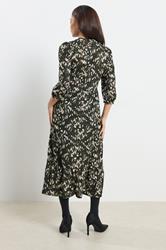 PixieGirl Petite Women's Khaki Green Camo Midaxi Dress | PixieGirl 3