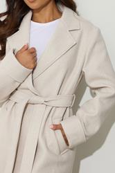 PixieGirl Petite Women's Natural Brown Wrap Belt Coat | PixieGirl 4