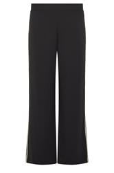 PixieGirl Petite Women's Black Side Stripe Detail Wide Leg Trousers | PixieGirl 5