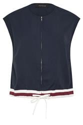 PixieGirl Petite Women's Navy Blue Contrast Sleeveless Jacket Top | PixieGirl 1
