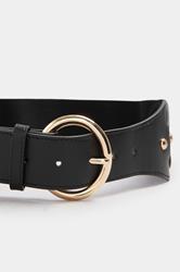 Black Wide Stud Detail Stretch Belt | Yours Clothing 3