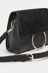 Black Ring Detail Cross Body Bag | Yours Clothing 4