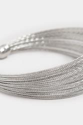 Silver Tone Multi Strand Cuff Bracelet | Yours Clothing 3