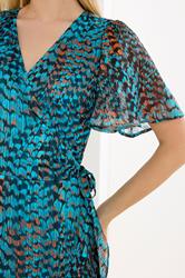STAR Blue Printed Wrap Dress | StarByJM 4
