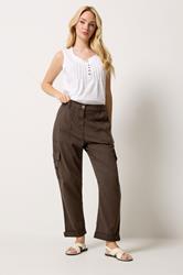 M&Co Chocolate Brown Cargo Trousers | M&Co 1