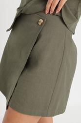 PixieGirl Petite Women's Khaki Green Cargo Pocket Skort | PixieGirl 7