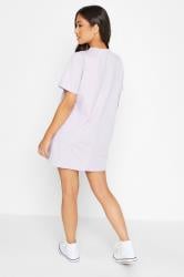 Petite Lilac Purple Oversized T-Shirt Dress | PixieGirl 3