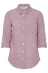 M&Co Petite Berry Red Check Cotton Shirt | M&Co 5