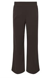PixieGirl Petite Women's Chocolate Brown Scuba Wide Leg Trousers  1