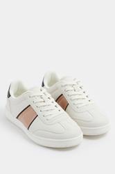 White Panelled Trainers In Extra Wide EEE Fit