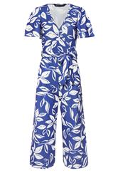 M&Co Petite Blue & White Leaf print Jumpsuit | M&Co 5