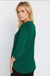 M&Co Petite Teal Green Cotton Henley T-Shirt | M&Co 4