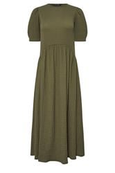 PixieGirl Petite Womens Olive Green Textured Midi Dress | PixieGirl 5