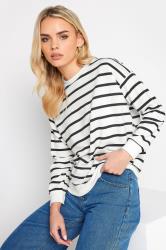 PixieGirl Petite White & Black Stripe Sweatshirt | PixieGirl 4