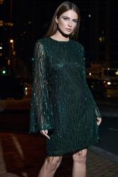 STAR Deep Green Sequin Tassel Dress | StarByJM 1