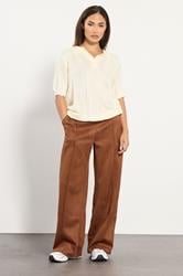 PixieGirl Petite Women's Tan Brown Suedette Wide Leg Trouser | Pixie Girl 2