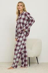 PixieGirl Petite Women's Ivory White & Red Cotton Check Pyjama Set | PixieGirl 3