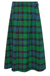 PixieGirl Petite Women's Green & Blue Check Midi Skirt | PixieGirl 1