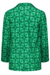 Petite Green Tile Print Scuba Blazer | PixieGirl 7