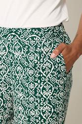 M&Co Green Abstract Print Wide Leg Trousers | M&Co 4