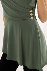 STAR Khaki Green Metal Detail Wrap Top | StarByJM 4