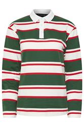 PixieGirl Petite Women's Green & Red Striped Rugby T-Shirt | PixieGirl 6