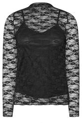 PixieGirl Petite Women's Black Long Sleeve Lace Top | PixieGirl 1