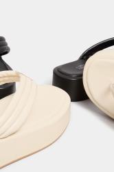 LIMITED COLLECTION Black Flatform Flip Flops In Wide E Fit | Yours Clothing 6