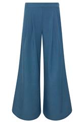 PixieGirl Petite Teal Blue Pleat Front Palazzo Trousers