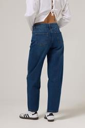 PixieGirl Petite Women's Dark Blue Non-Stretch Barrel Leg Jeans | PixieGirl 3