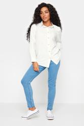 M&Co Petite White Linen Long Sleeve Shirt | M&Co 1