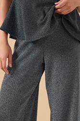 PixieGirl Petite Women's Black Sparkle Wide Leg Trouser | PixieGirl 5
