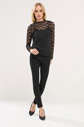 PixieGirl Petite Women's  Black Long Sleeve Lace Top | PixieGirl 2