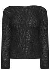PixieGirl Petite Women's Black Textured Long Sleeve Top | PixieGirl 5