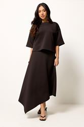 PixieGirl Petite Women's Chocolate Brown Boxy T-Shirt | PixieGirl 1
