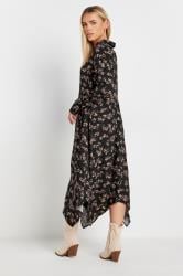 PixieGirl Petite Women's Black Ditsy Floral Hanky Hem Midaxi Dress | PixieGirl 3