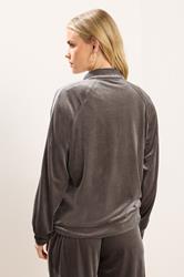 PixieGirl Petite Women's Brown Side Stripe Velvet Jacket | PixieGirl 4