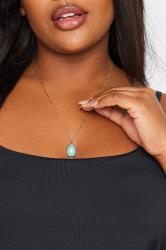 Gold Tone Gemstone Pendant Necklace 1