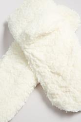 White Fluffy Slipper Socks | Yours Clothing 6