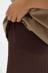 PixieGirl Petite Women's Brown Bubble Textured Wide Leg Trousers | PixieGirl 4