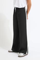 PixieGirl Petite Women's Black Striped Wide Leg Trousers | PixieGirl 2