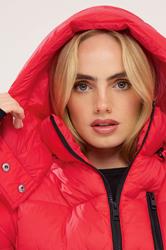 PixieGirl Petite Women's Coral Red Padded Ski Coat | PixieGirl 5