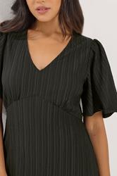 PixieGirl Petite Women's Black Crinkle Midi Dress | PixieGirl 4