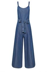 PixieGirl Petite Women's Blue Denim Wide Leg Jumpsuit | PixieGirl 6