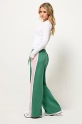 PixieGirl Petite Women's Green & Pink Side Stripe Joggers | PixieGirl 1
