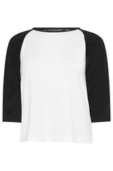 PixieGirl Petite Black Contrast Sleeve T-Shirt