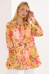 STAR Orange Floral Pleated Shirt | StarByJM 3